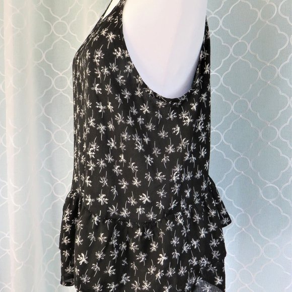 Black and White Camisole Top with Palm Tree Motif by Lily White - Picture 3 of 10
